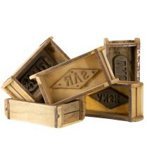 položky Dřevěná dekorace vintage tvar cihly hnědá, rezavá 31×14,5 cm V9 cm