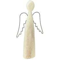 položky Dřevěný anděl, přírodní, dřevěná figurka anděla strážného, moderní, výška 27,5 cm