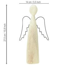 položky Dřevěný anděl, přírodní, dřevěná figurka anděla strážného, moderní, výška 27,5 cm