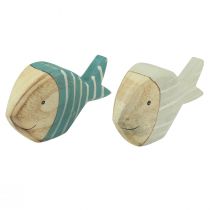 položky Dřevěná dekorace na stůl na ryby stojan na ryby dřevo 15×8cm 2 ks