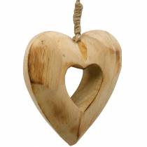 Ozdobný přívěsek srdce, dřevěné srdce, Valentýn, dřevěný přívěsek, svatební dekorace 6ks