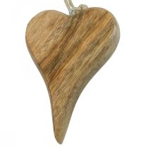 Dřevěné srdce deko věšák srdce dřevěná dekorace na zavěšení přirození 14cm