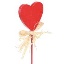 položky Dřevěné srdce ozdobné špunty srdce s beruškami červené 4cm 16 ks