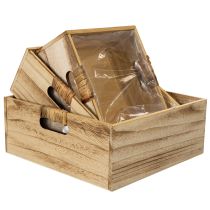 položky Dřevěná krabička s tabulí a vložkou, sada 3 velikostí, 30 cm