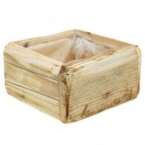 Květináč na rostliny truhlík na rostliny dřevěný květináč přírodní 15,5×15,5 cm
