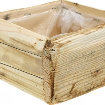 Květináč na rostliny truhlík na rostliny dřevěný květináč přírodní 15,5×15,5 cm