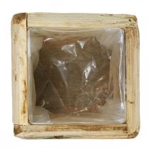 položky Květináč na rostliny truhlík na rostliny dřevěný květináč přírodní 12×12×8,5cm