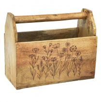 položky Dřevěný box s rukojetí box na nářadí dřevo 30x15x24cm