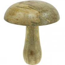 Dřevěná houba přírodní, žlutá dřevěná dekorace podzimní deko houby 15×13cm