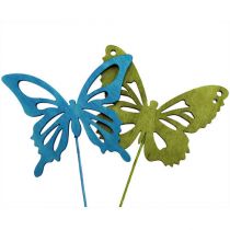 položky Dřevěný motýl s drátěným barevným sortimentem. 8 cm x 6 cm, L28 cm
