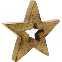 položky Dřevěná flambovaná dřevěná dekorace Vánoční hvězda stojící 15cm