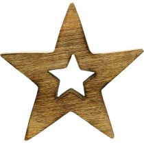 položky Dřevěná flambovaná dřevěná dekorace Vánoční hvězda stojící 15cm