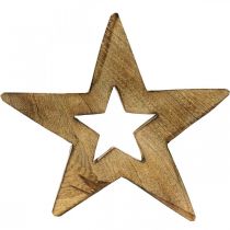 položky Dřevěná hvězda flambovaná Stojící dřevěná dekorace vánoční 28cm