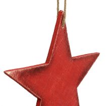položky Dřevěné hvězdičky na zavěšení 16,5cm/20cm červené 6ks