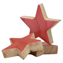 položky Dřevěná dekorace hvězdičky Vánoční dekorace hvězdy růžový lesk Ø5cm 8ks