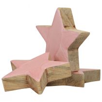 položky Dřevěná dekorace hvězdičky hvězdičky Vánoční dekorace růžový lesk Ø5cm 8ks