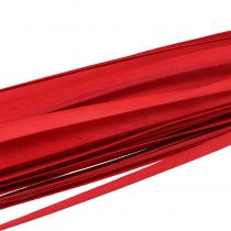 Dřevěné proužky pletená stuha červená 95cm - 100cm 50p