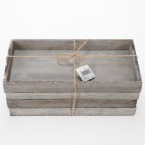 položky Obdélníkový dřevěný podnos, ideální pro dekoraci balkonů a obytných prostor, 30 cm, 4 kusy