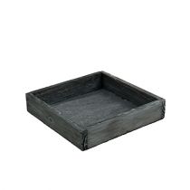 položky Dřevěný tác šedý 14 cm x 14 cm x 3 cm