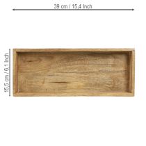 položky Dřevěný tác obdélníkový dekorační tác dřevo 39×15,5×4cm 2ks