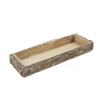 položky Dřevěný podnos s kůrou stromu ozdobný podnos přírodní 40×15×5cm 3ks