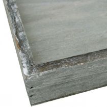 položky Dřevěný čtvercový podnos šedý, bíle natřený dekorativní podnos 19×19cm 2 ks