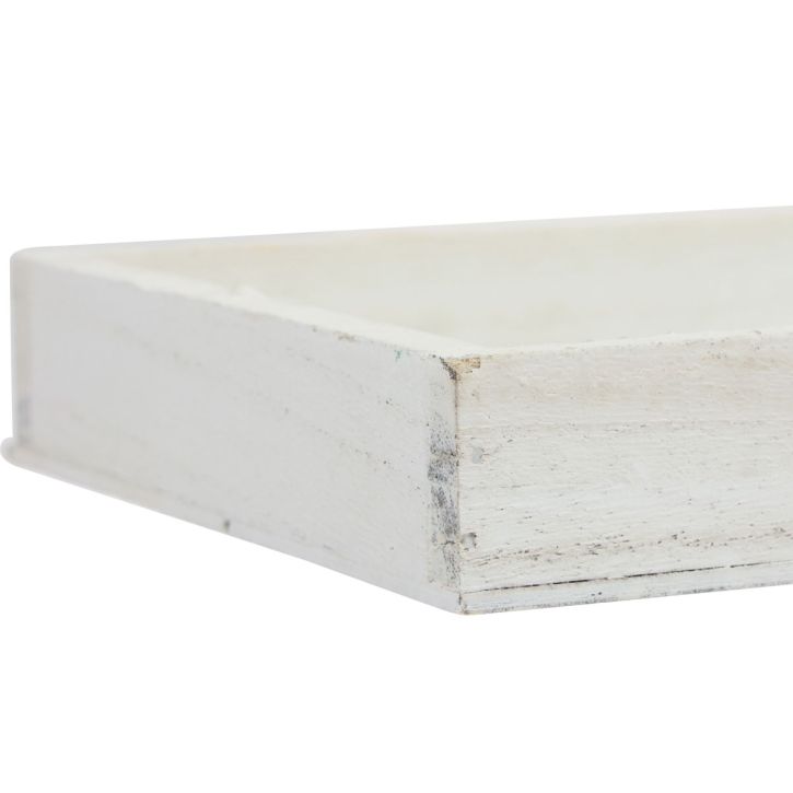 položky Dřevěný tác bílý dekorační tác shabby chic dřevo 35×15×3cm