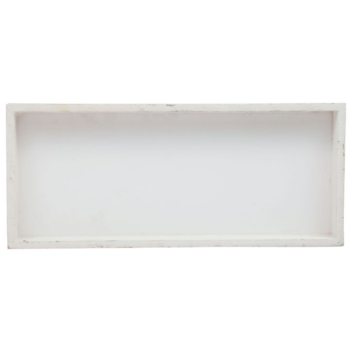 položky Dřevěný tác bílý dekorační tác shabby chic dřevo 35×15×3cm
