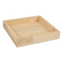 Dřevěný tác dekorativní tác dřevěný čtvercový přírodní 25×25×3,5cm