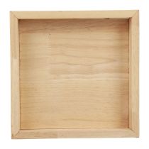 Dřevěný tác dekorativní tác dřevěný čtvercový přírodní 25×25×3,5cm