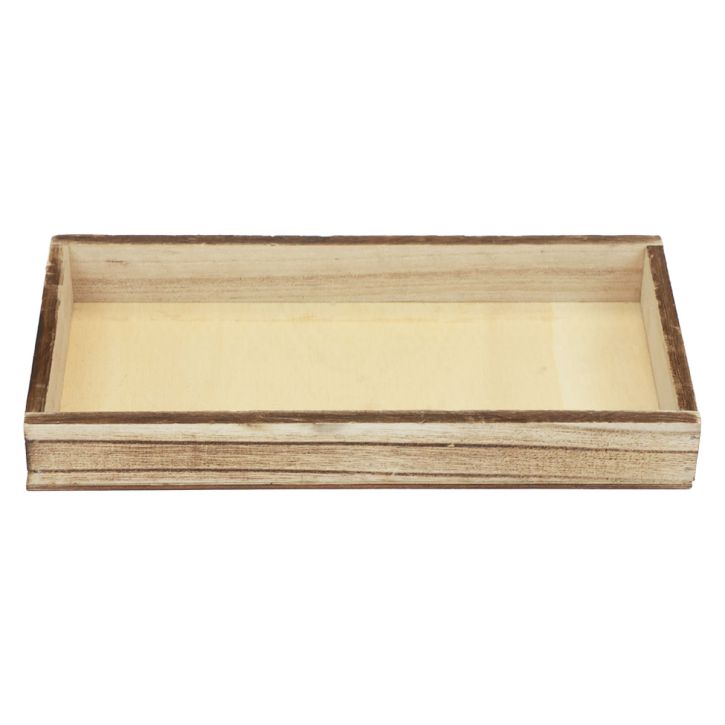 Dřevěný podnos flambovaný dekorativní podnos stolní dekorace rustikální 30×15×3cm
