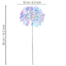 položky Umělá kvetoucí větvička hortenzie v duhových barvách 36 cm 2 ks