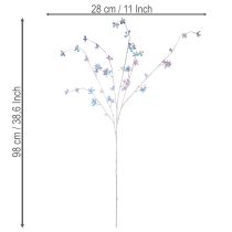 položky Umělá jemně kvetoucí větvička s duhovými květy, 98 cm
