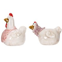 položky Keramické figurky kuřat do obývacího pokoje, roztomilá velikonoční dekorace na stůl do domácnosti, 11 cm, 2 kusy