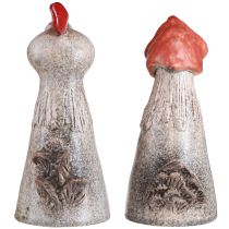 položky Keramická dekorační kuřátka Velikonoční kohout a slepice H20/22cm 2 ks