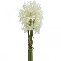 Umělý hyacint bílý umělý květ 28cm svazek 3ks