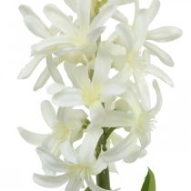 Umělý hyacint s cibulkou umělá květina bílá k nalepení 29cm