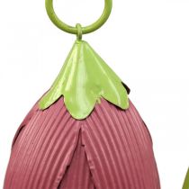 Zahradní kůly kovové ozdobné květiny růžová růžová žlutá L58cm 3ks