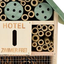 položky Hmyzí hotel Dřevěný hmyzí domeček Zelený přírodní 26,5x9x31cm