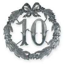 Výročí číslo 10 ve stříbrné barvě