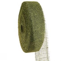 položky Jutová stuha mřížková stuha ozdobná stuha v zelené olivové 5cm 40m