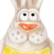 položky Figurky velikonočních zajíčků, ručně malované keramické dekorace, zábavný design pro velikonoční zdobení, 11 cm, 4 kusy