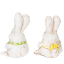 položky Figurky velikonočních zajíčků, ručně malované keramické dekorace, zábavný design pro velikonoční zdobení, 11 cm, 4 kusy
