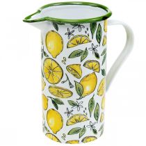 položky Smaltovaný džbán, středomořská dekorace, džbán s citronovým vzorem V19,5cm Ø9cm