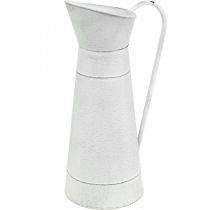 Ozdobný džbán kovový kovový džbán rustikální bílý Ø16,5cm H 41cm