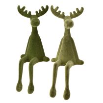položky Dekorativní stolička s okrajem losa, zelená, V31 cm, 2 kusy