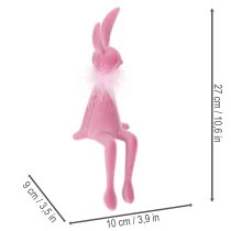 položky Figurka velikonočního zajíčka s péřovým boa, na poličku, dekorativní velikonoční figurka, 27 cm, 2 kusy