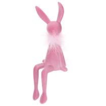 položky Figurka velikonočního zajíčka s péřovým boa, na poličku, dekorativní velikonoční figurka, 27 cm, 2 kusy