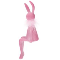 položky Figurka velikonočního zajíčka s péřovým boa, na poličku, dekorativní velikonoční figurka, 27 cm, 2 kusy