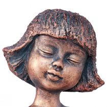 položky Hranový sedák zahradní figurka sedící dívka bronzová 52cm